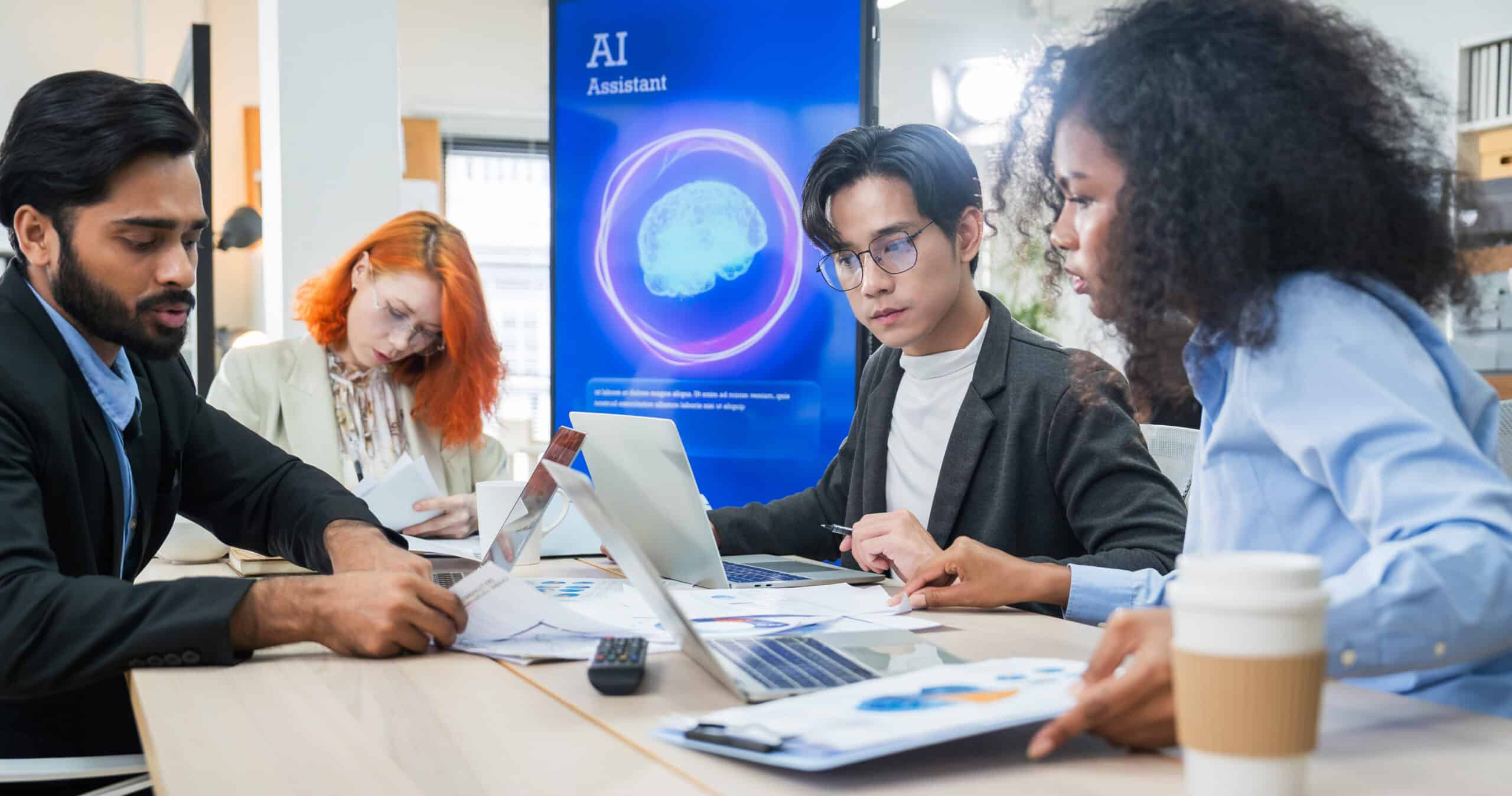 marketing team planning with AI assistant